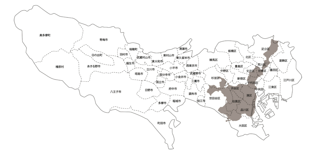 東京都と石垣島の大きさの比較