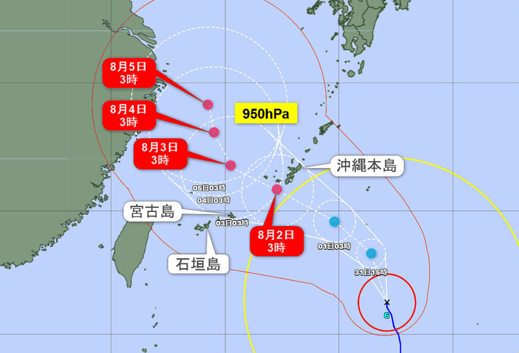 台風6号7月31日