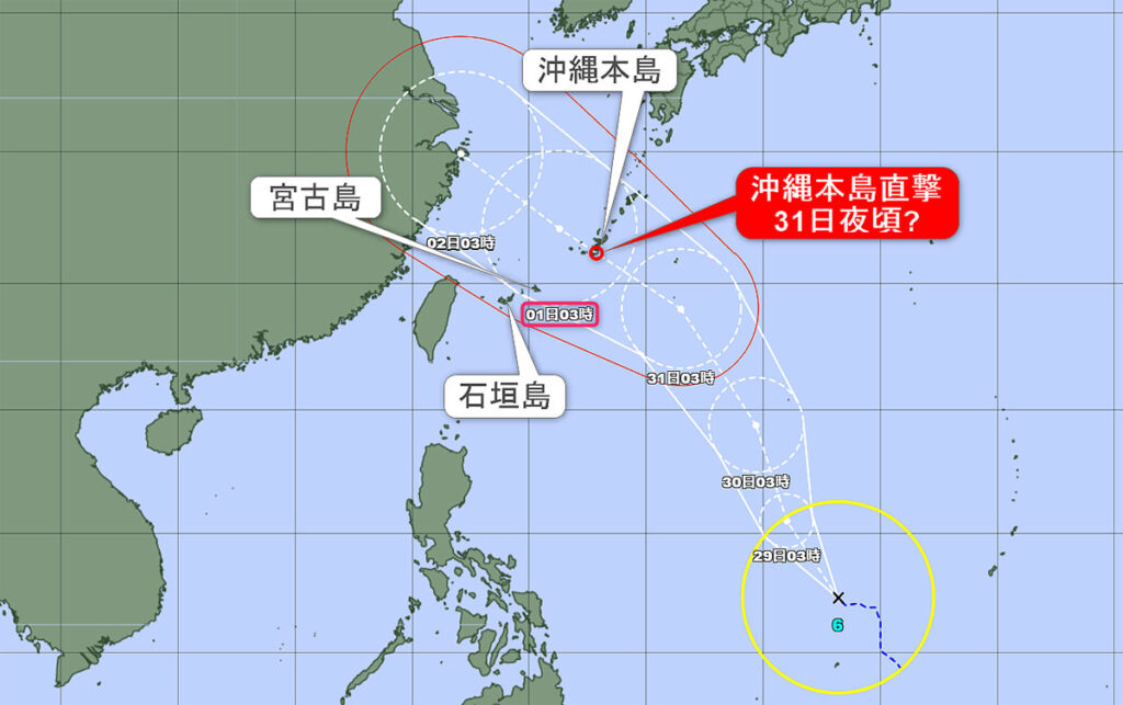 台風6号進路図