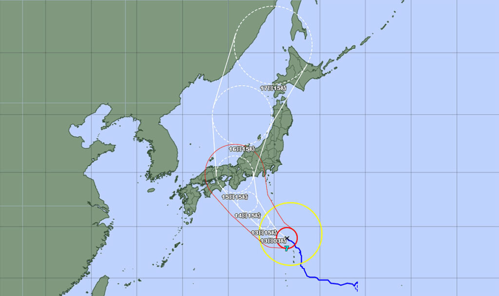 2023年台風7号の進路予想