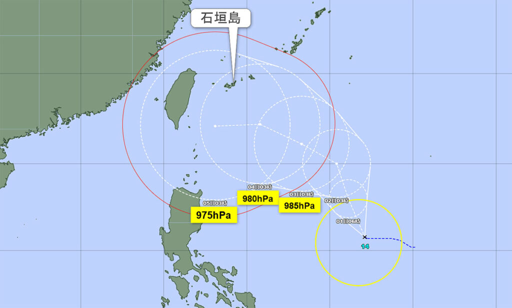 台風14号の進路