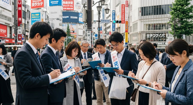 リコールの署名活動