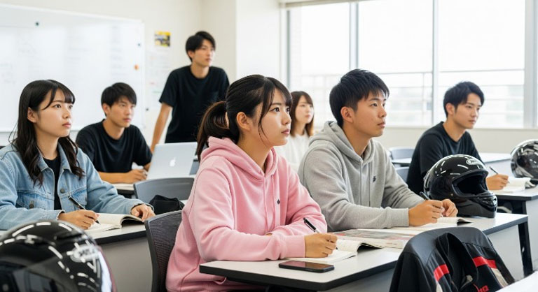 授業を受ける大学生