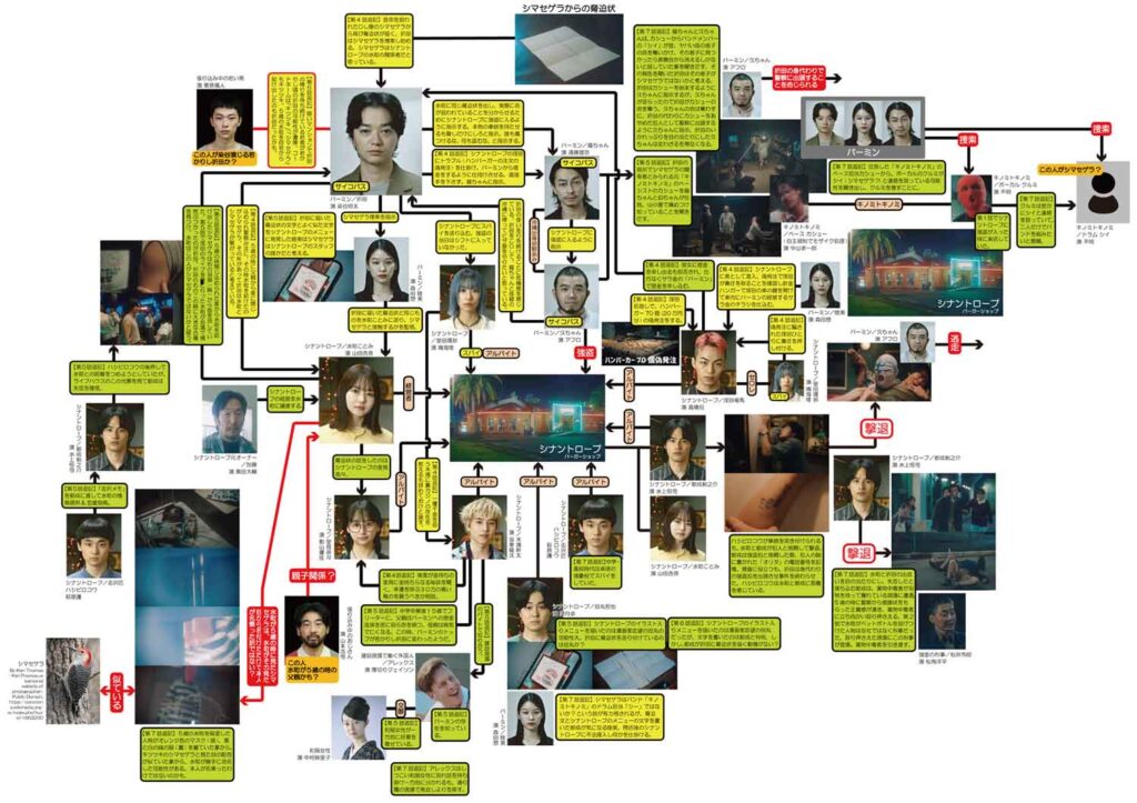 シナントロープ／犯人側(裏組織バーミン側)をメインにした相関図