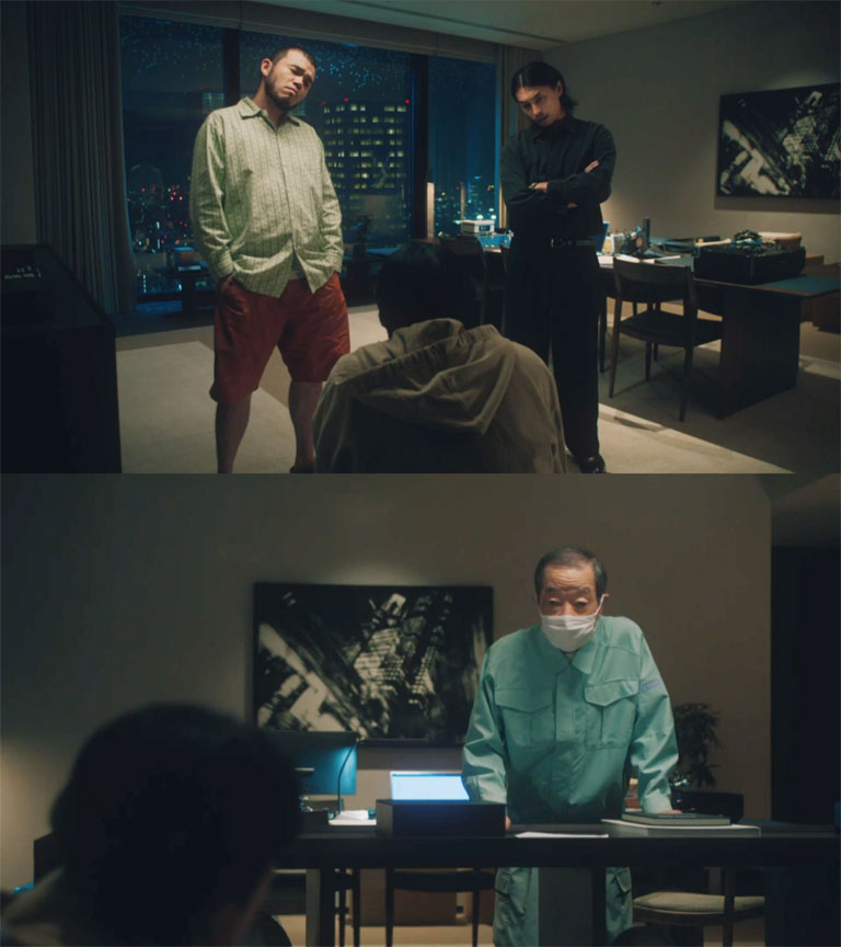 龍二と久太郎に捕まった都成を救い出したのが清掃員に化けたインカアジサシだった