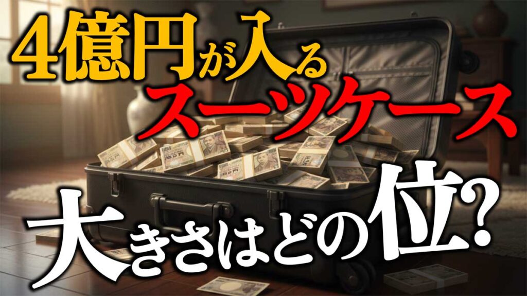 4億円が入るスーツケースの大きさはどの位?何リットル?