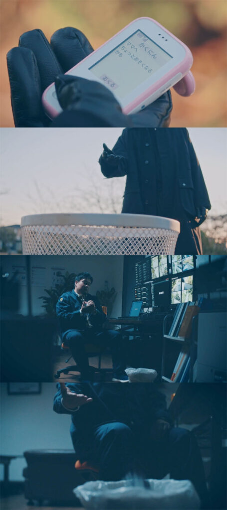 詩音の携帯電話を捨てる誘拐犯と、書類を丸めて捨てる猫田の動作が一緒