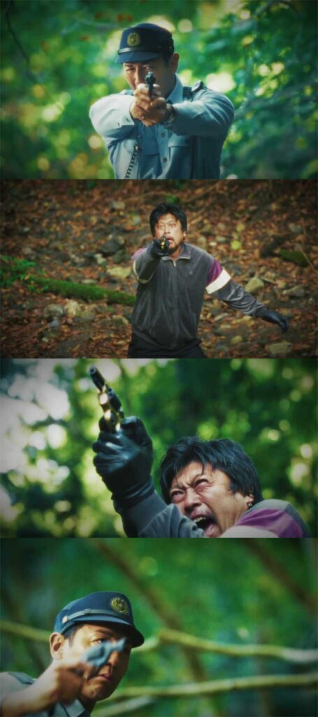 森の中で撃ち合いになった清原和雄巡査長と強盗犯の大島伸和