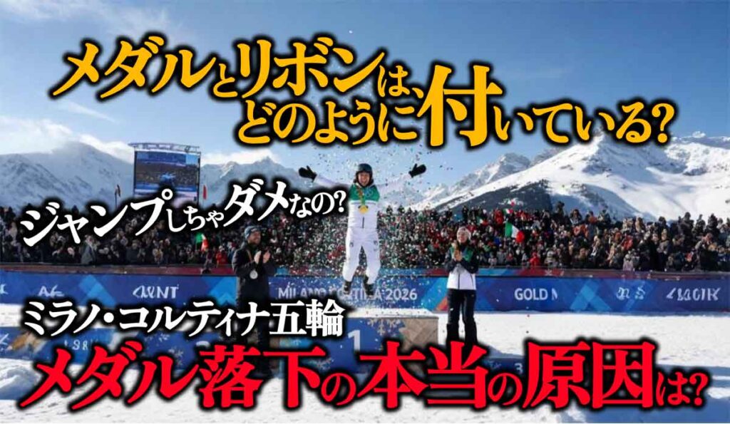 ミラノ五輪メダルにリボンはどう付いている?落下原因は?