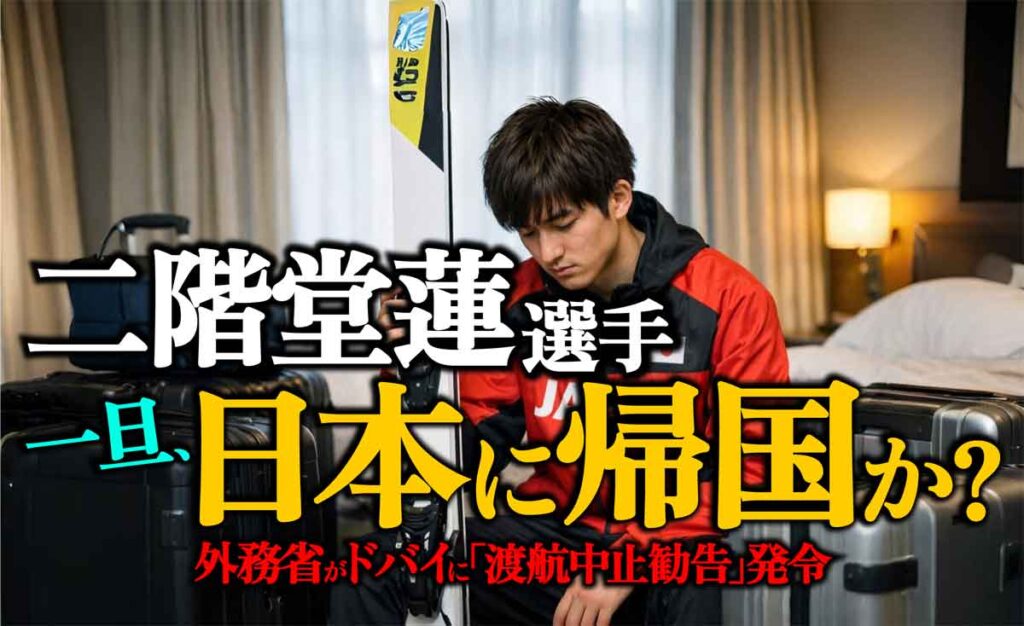 ドバイに足止めの二階堂蓮、一旦日本に帰国か?【スキージャンプW杯】