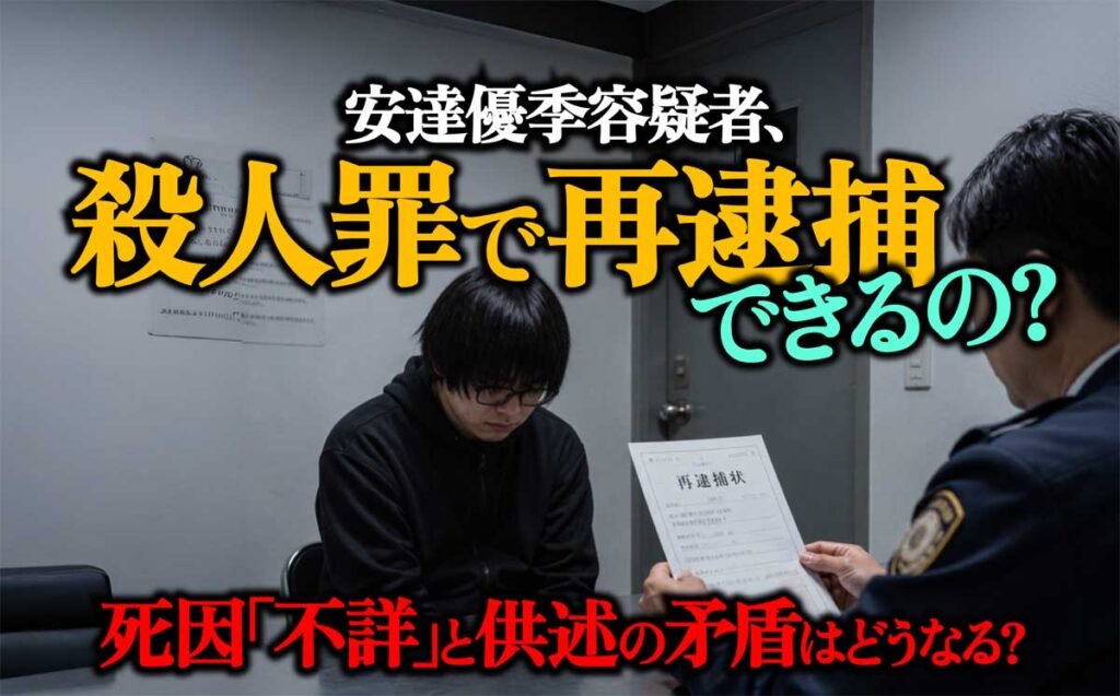 【安達優季】殺人罪で再逮捕?死因「不詳」と供述の矛盾