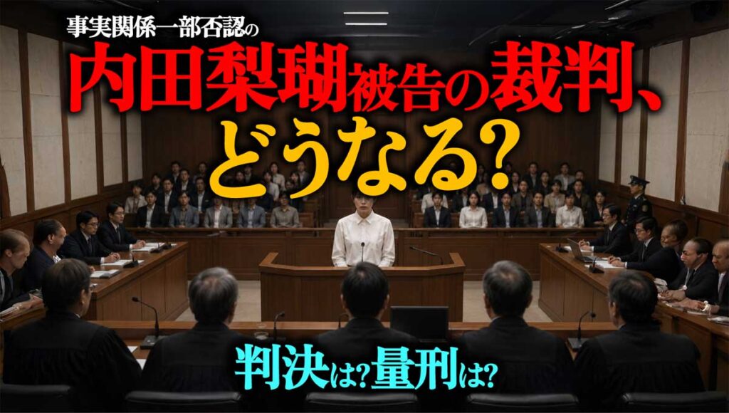 犯行否認を貫く内田梨瑚被告の裁判員裁判、判決はどうなる?量刑は?