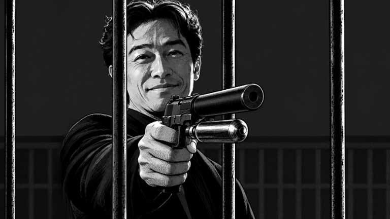 ドラムに向けられているのは麻酔銃?